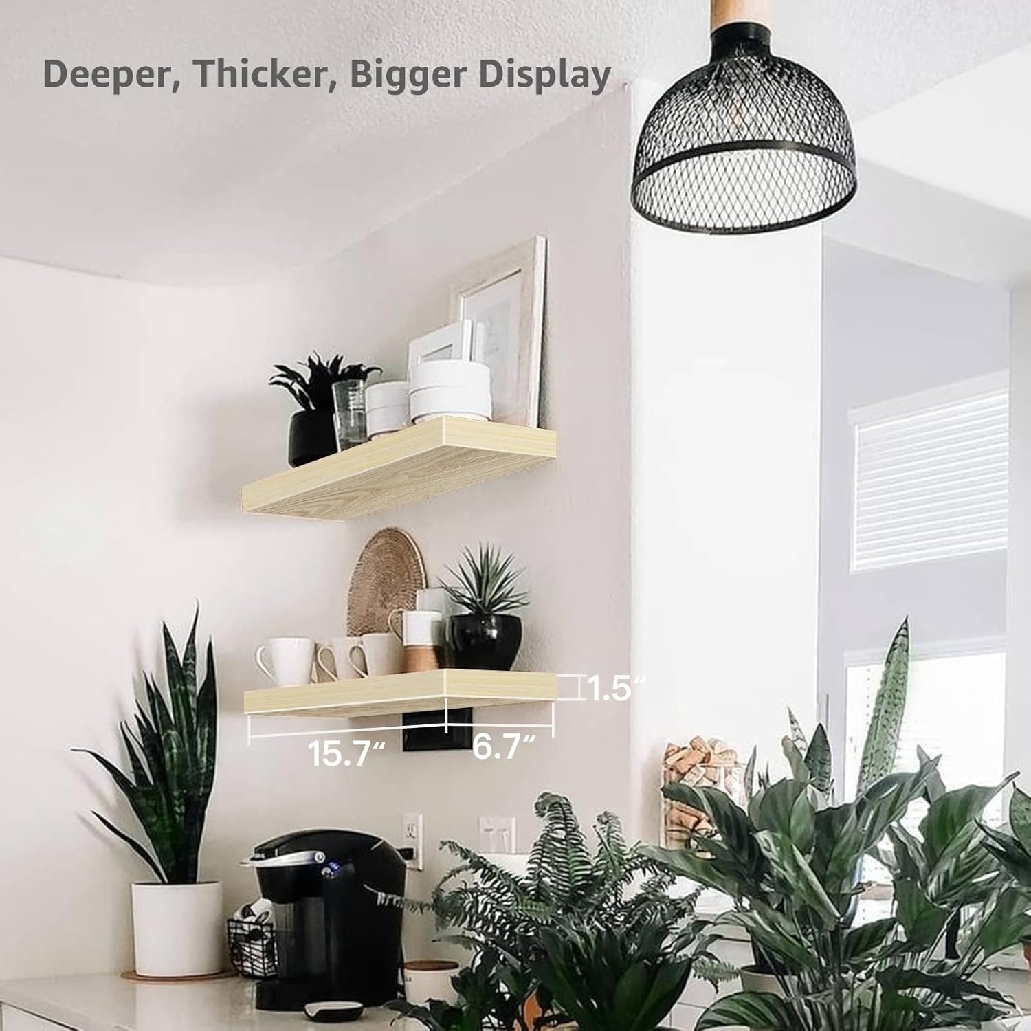 Bathroom Floating Shelves / 15.7 / Natural