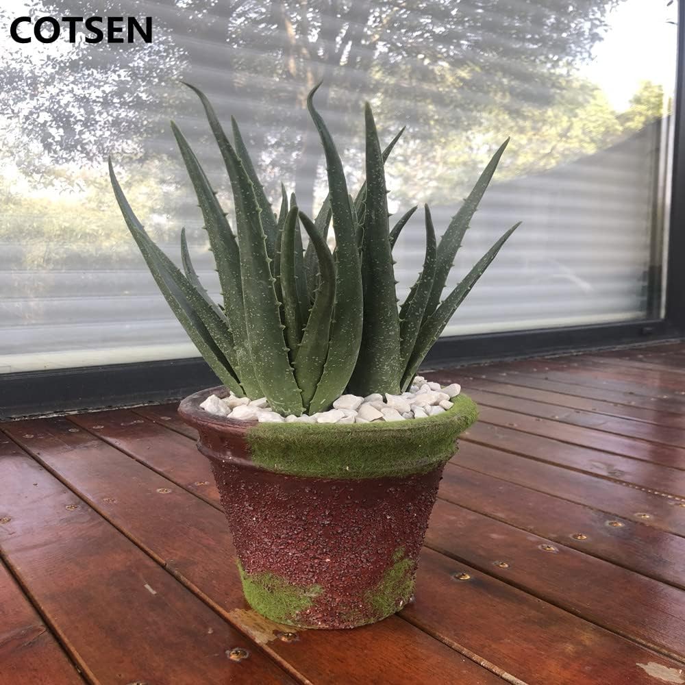 Large Artificial Succulents Artificial Aloe Plant Fake Succulents Artificial Succulents / Set of 2