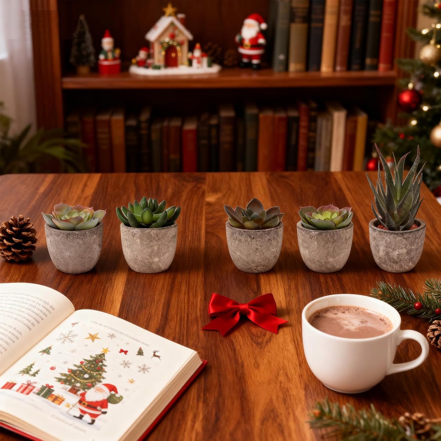 Artificial Succulent Plants in Pots / Set of 5