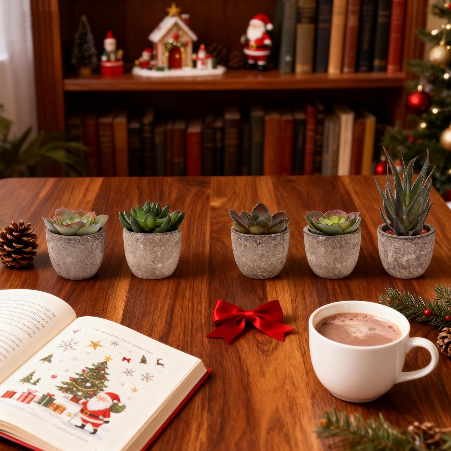 Artificial Succulent Plants in Pots / Set of 5
