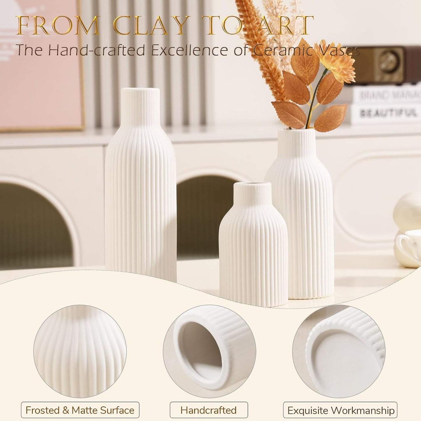 Ceramic Vase / Handcrafted Ceramic Vases / Set A / Set of 3