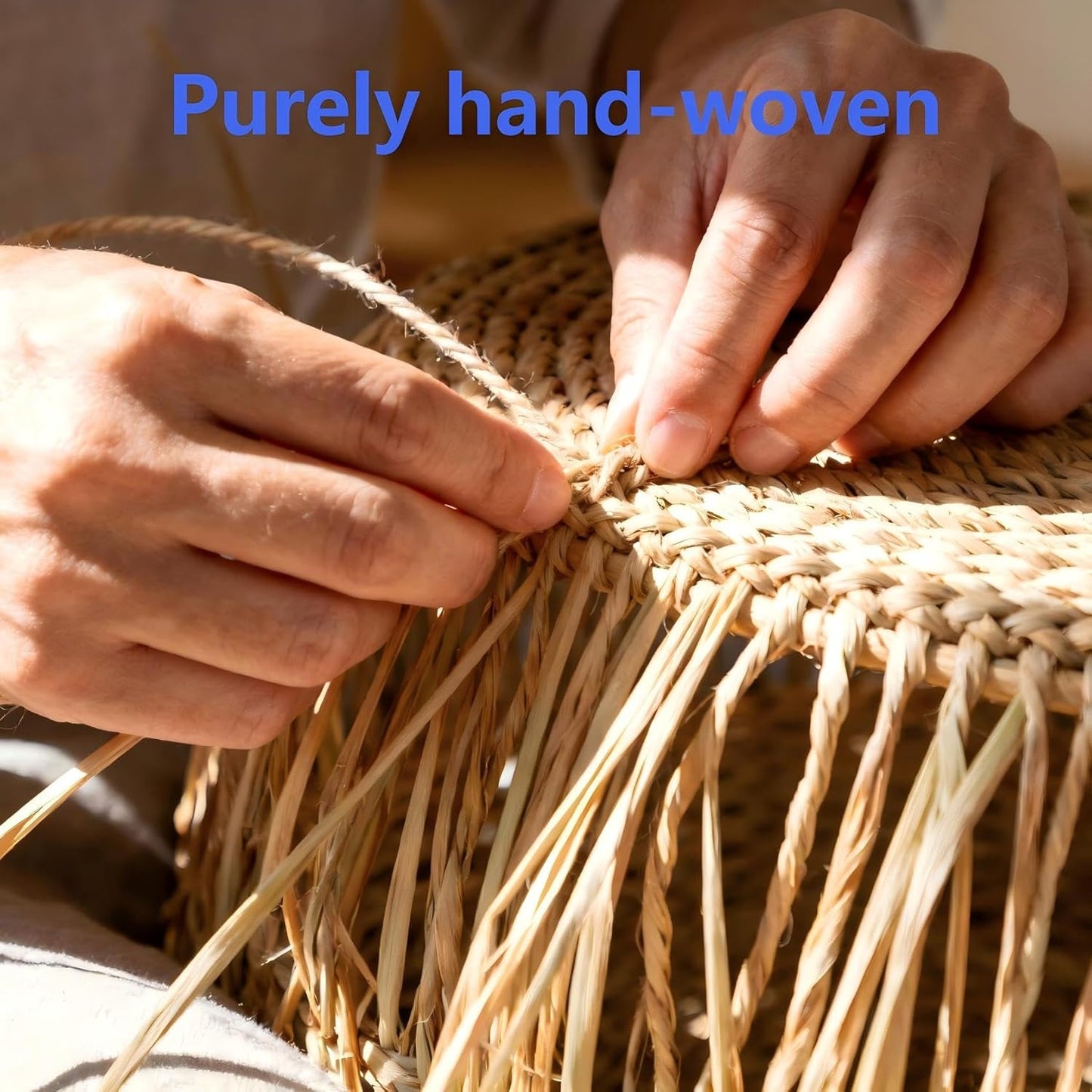 Scalloped Basket / Hand Woven Baskets / Light Brown / M