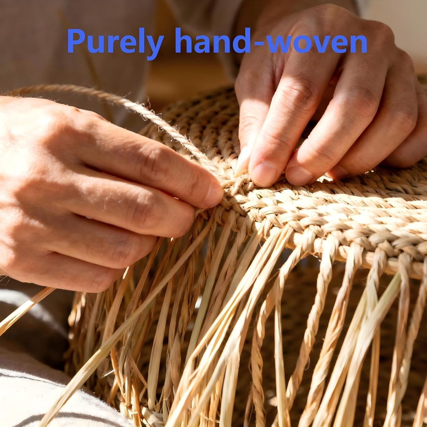Scalloped Basket / Hand Woven Baskets / Light Brown / M