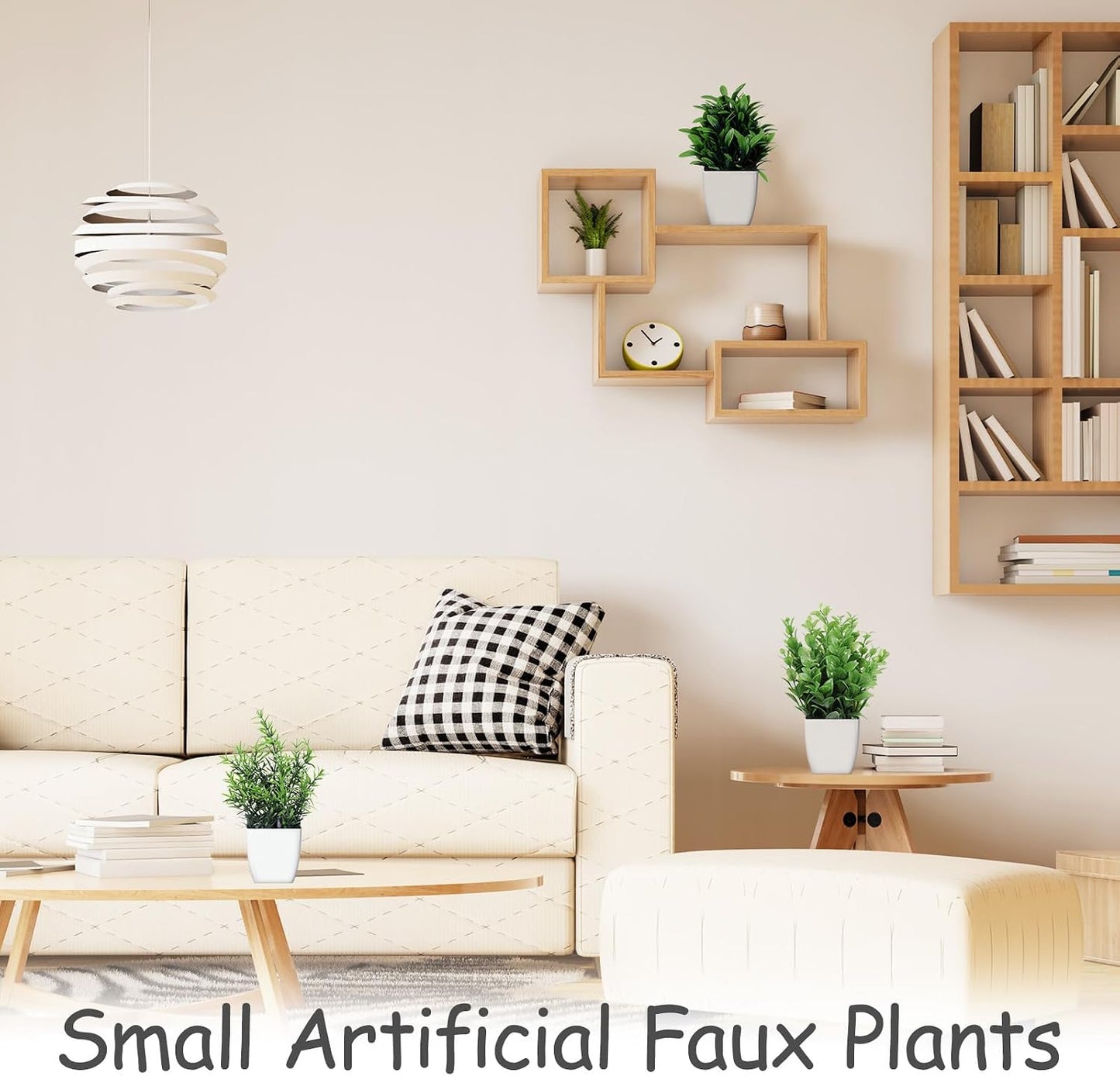 Mini Faux Flowerpot Artificial Plastic Eucalyptus Plant Wheat Shrub Greenery