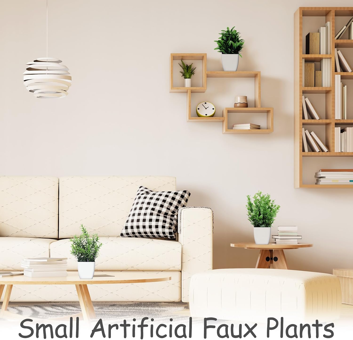 Mini Faux Flowerpot Artificial Plastic Eucalyptus Plant Wheat Shrub Greenery