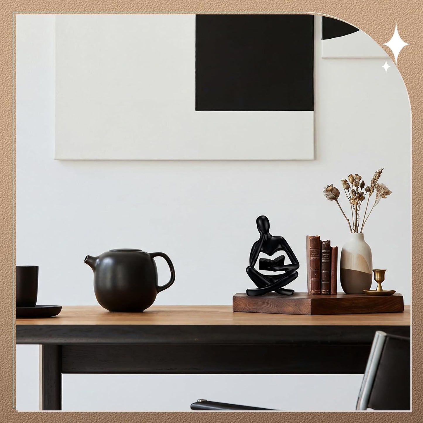Modern Aesthetic Figurine Decoration / Black
