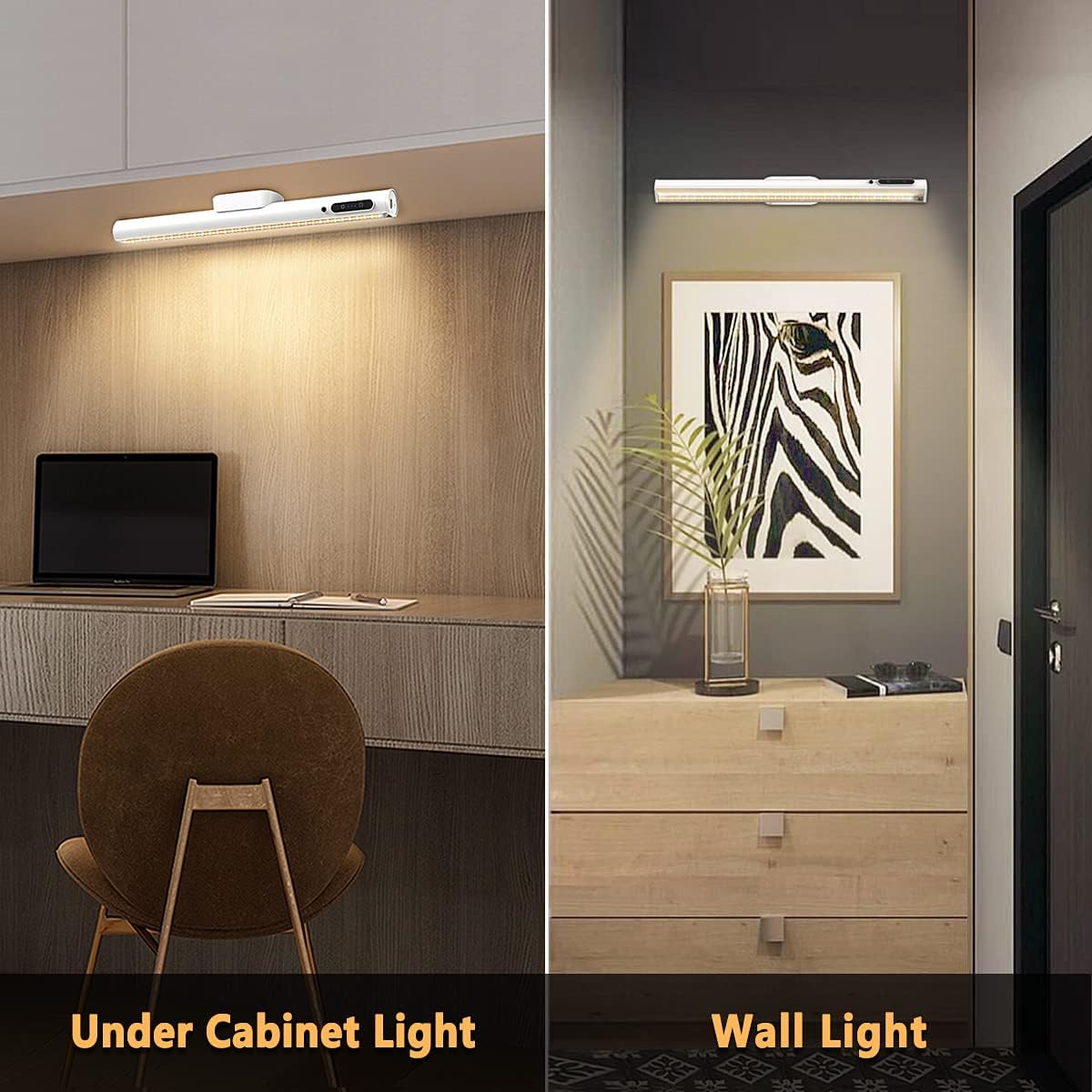 Hapfish Battery Powered Operated Wall Strip Lights, Magnetic LED Light Bar | Rechargeable with Remote,Dimmable Desk