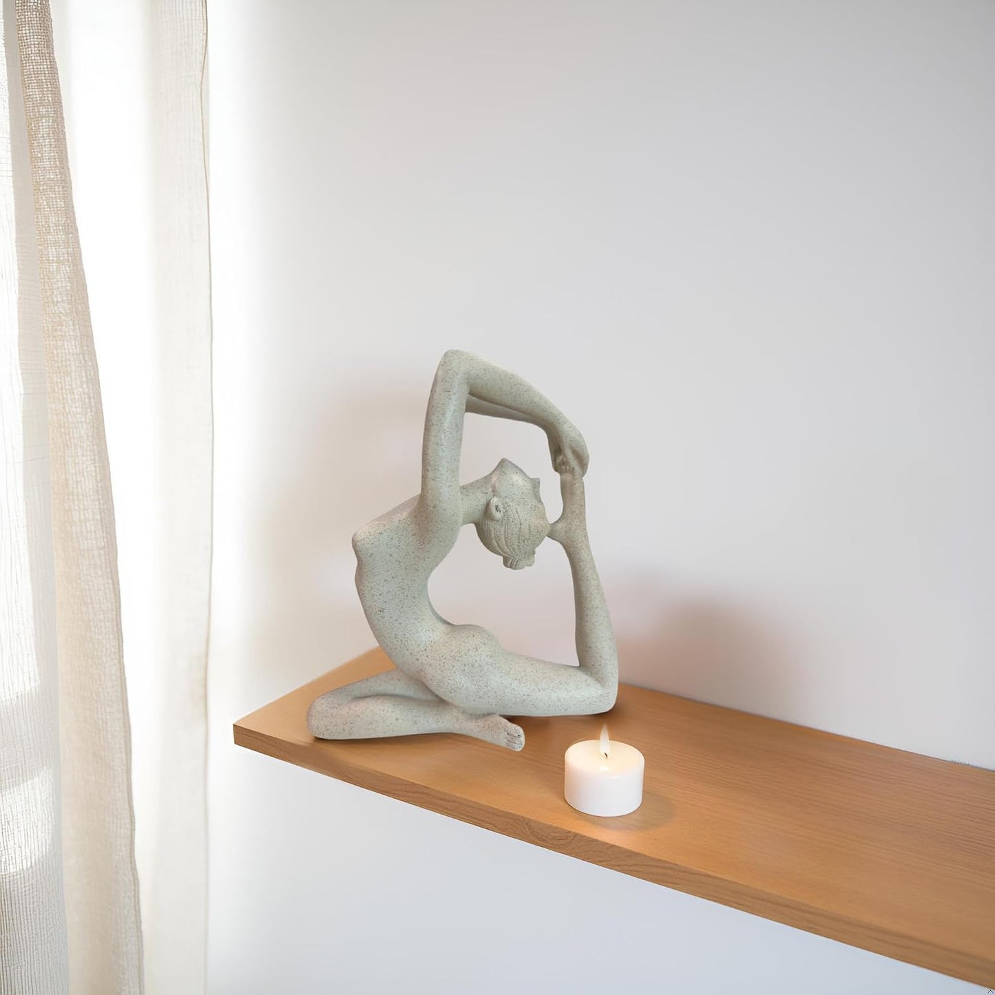 Modern Abstract Yoga Statue / Grayish White