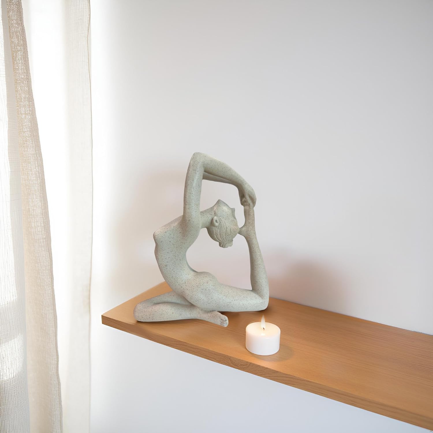 Modern Abstract Yoga Statue / Grayish White