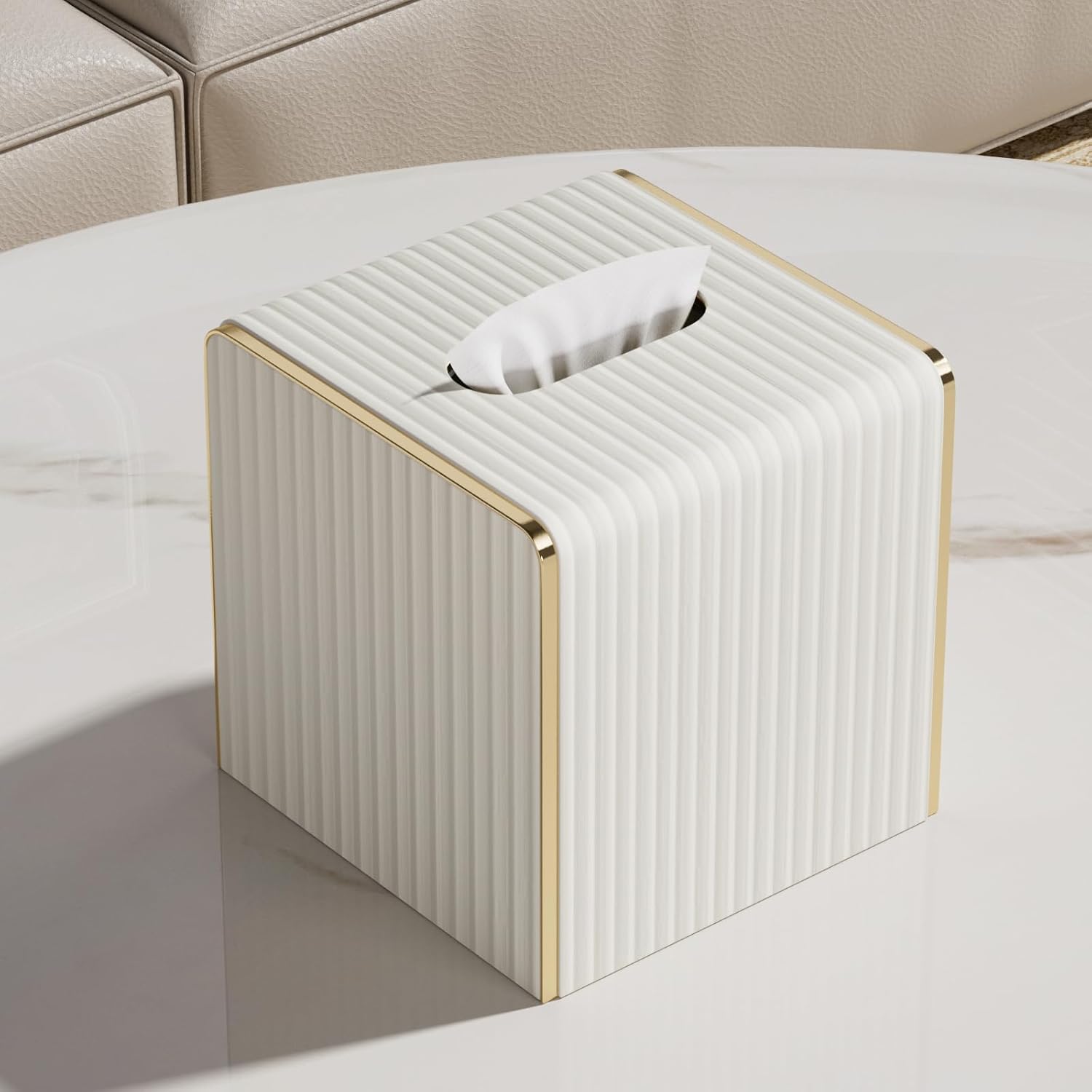 Tissue Box Cover / Cream White / Square