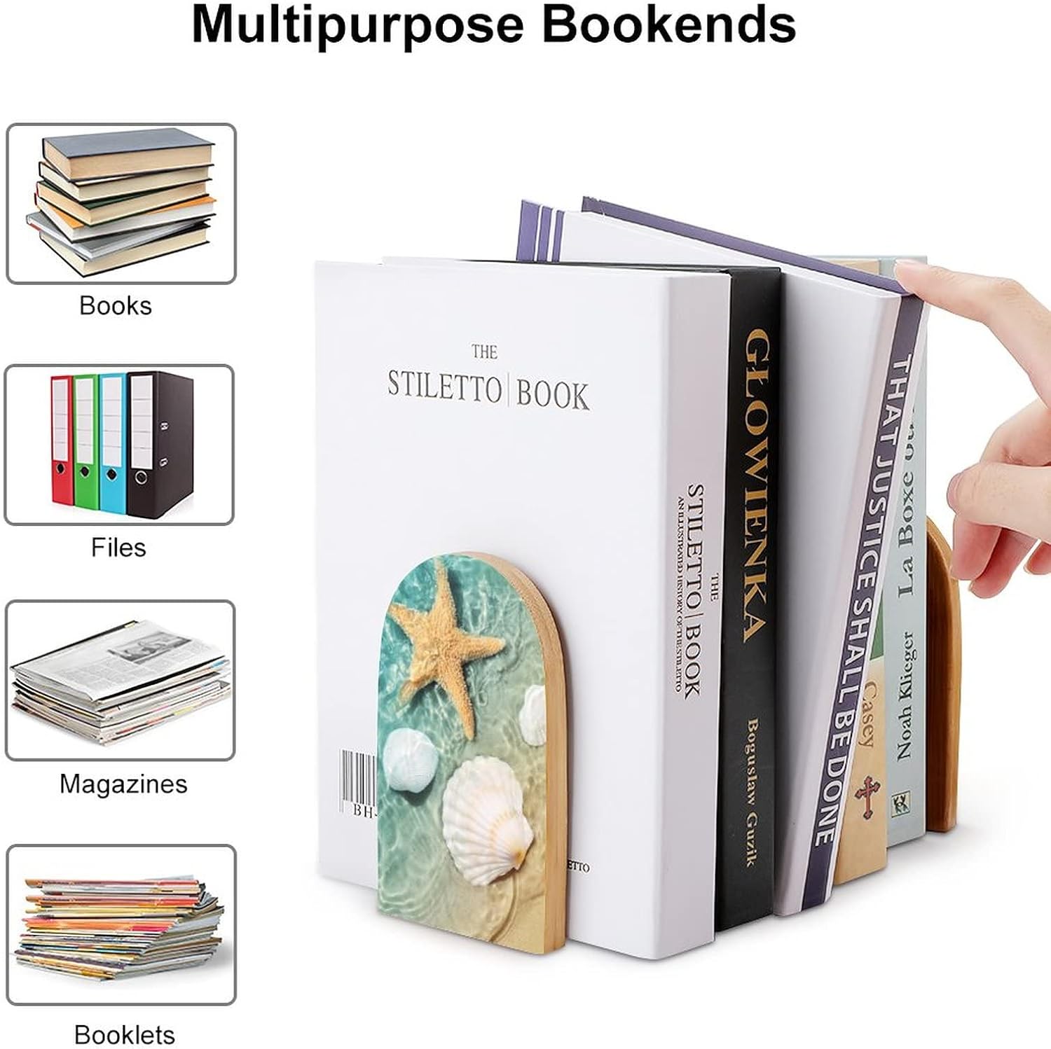 Book Ends Starfish on The Summer Beach Bookends