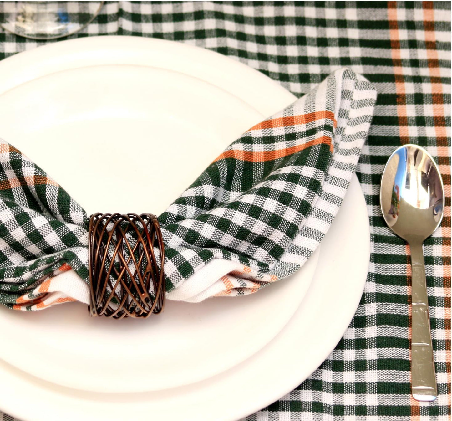 Alpha Living Home Mesh Metal Napkin Rings, Bronze, Set of 12 | Heavy-duty metal, spiral design, 2x2x1.5 in