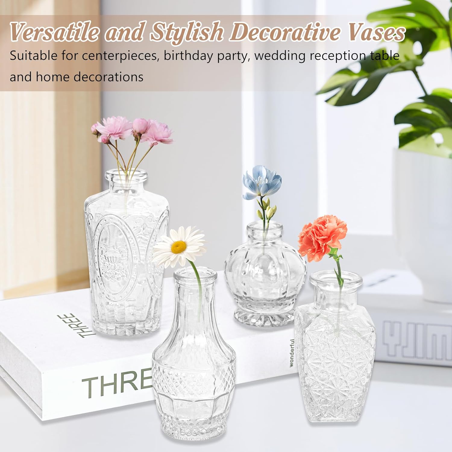Glass Bud Vases / Clear / Set of 40