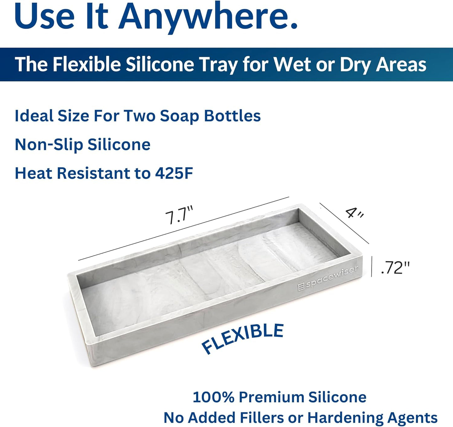 Sponge Holder / Countertop and Vanity Tray / Marble Design / Small 7.7