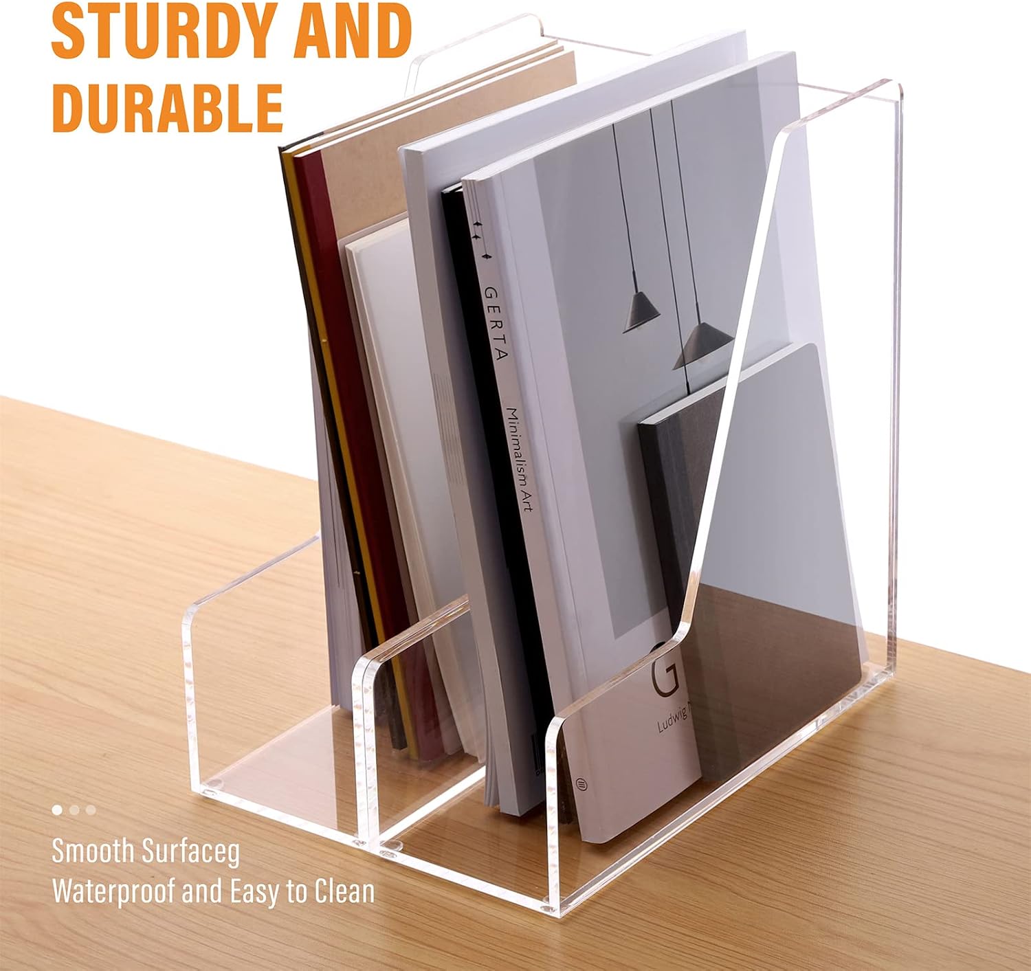 Acrylic Magazine File Holders / A4 / Clear / Set of 2