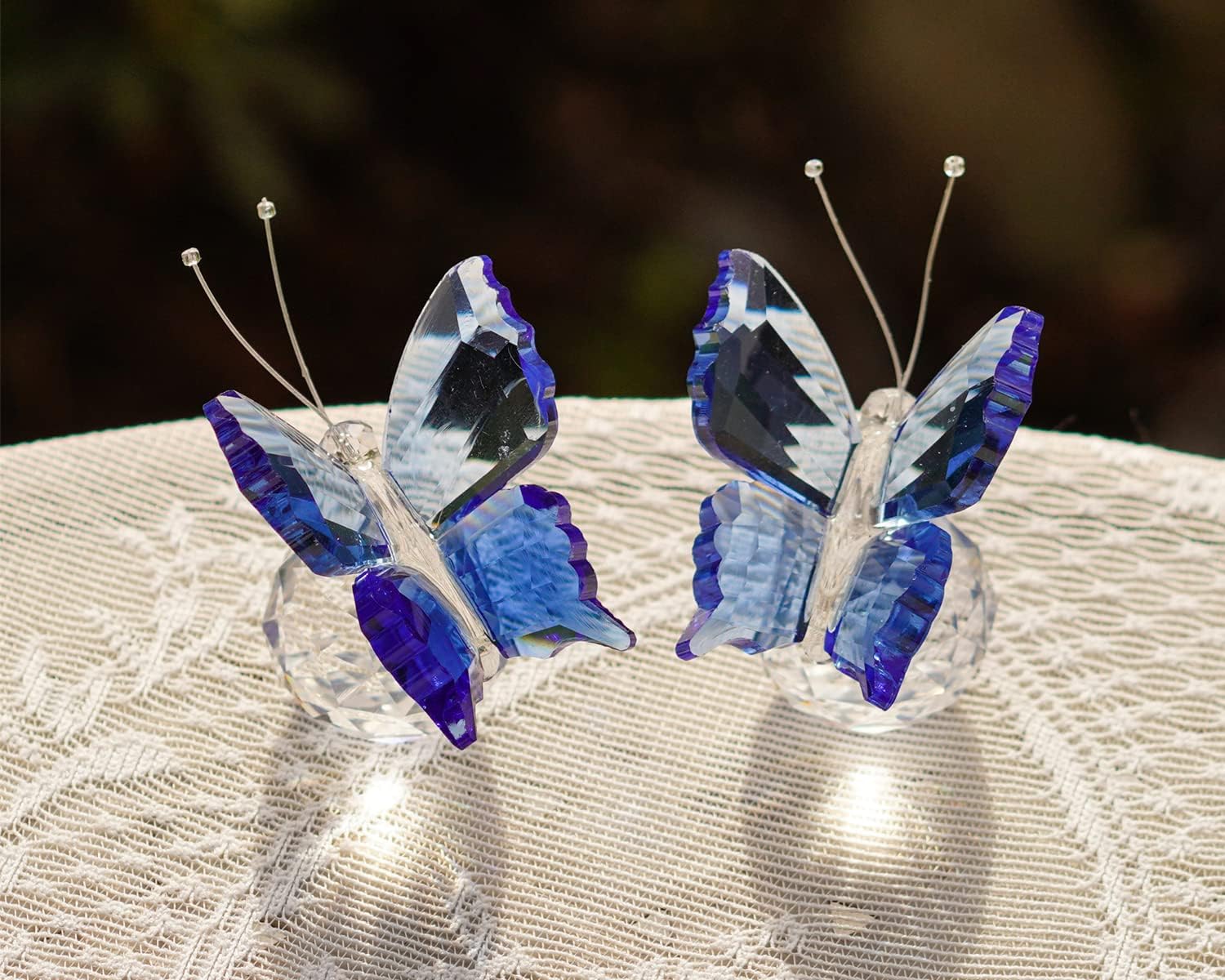 Glass Animal Figurines / Blue / Set of 2