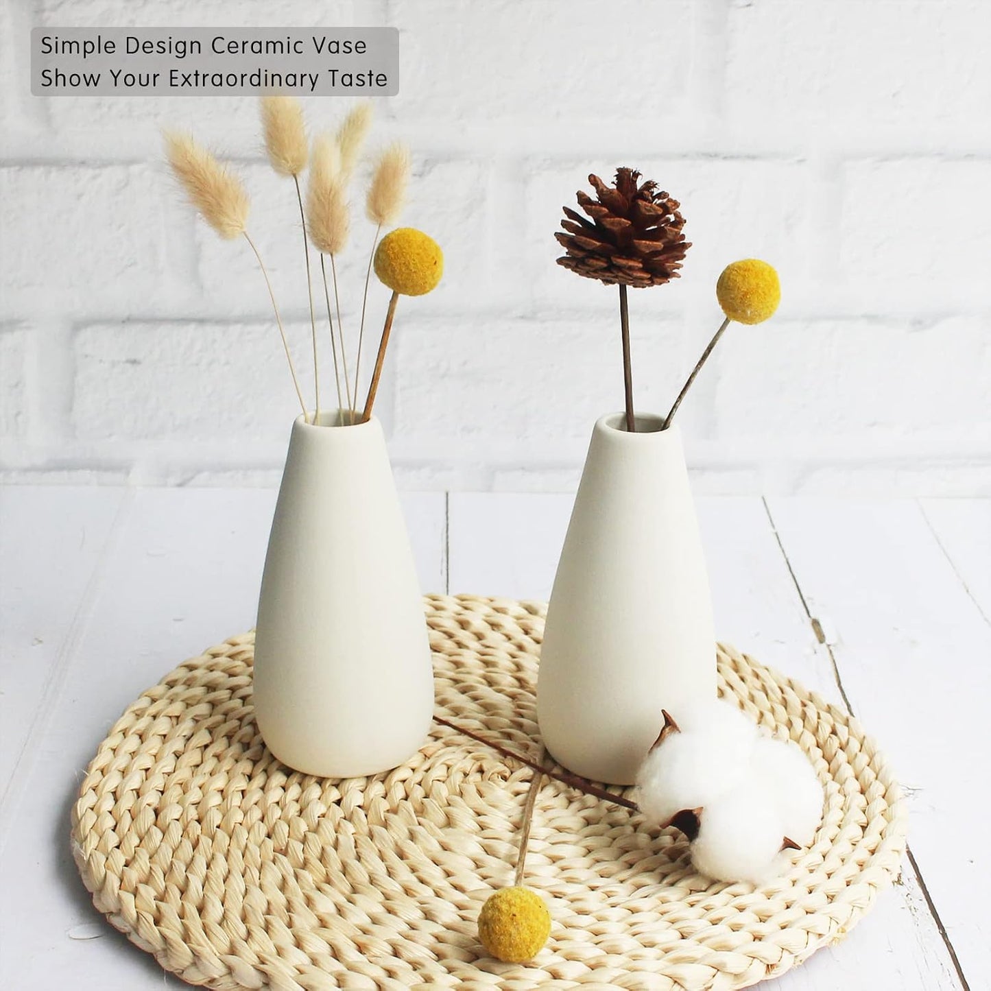 Boho Vase White Vases / Small / White-c / 5 Inch / Set of 6