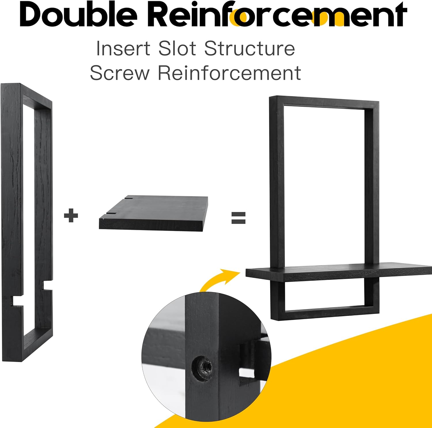 Square Floating Shelves / Black / Set of 2