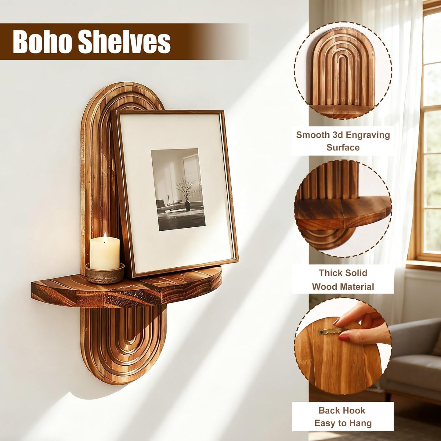 Floating Shelves / 1 Dark Brown / Set of 2