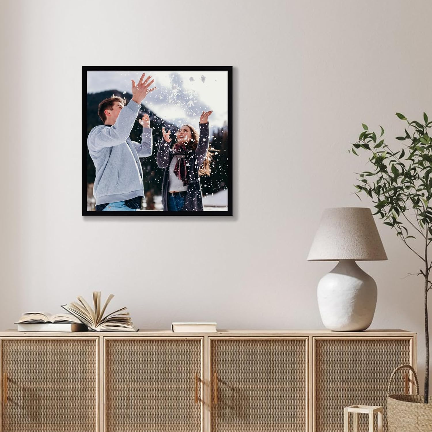 Giftgarden 16x16 Picture Frame Black, 16 by 16 Thin Square Poster Photo Frame for Wall Display, Single