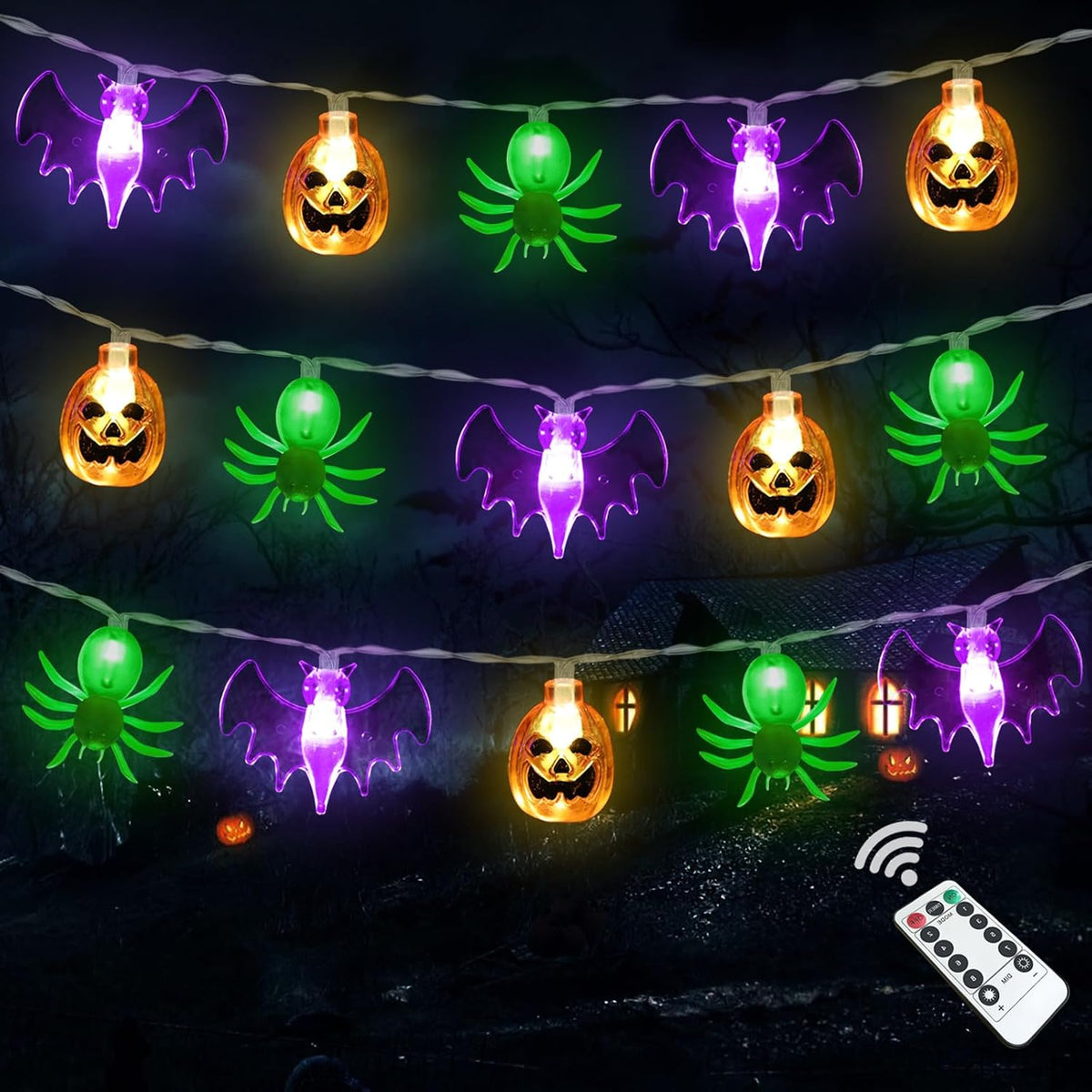 Zimati Halloween Lights Decorations 16ft 30 LED String Light Indoor Outdoor