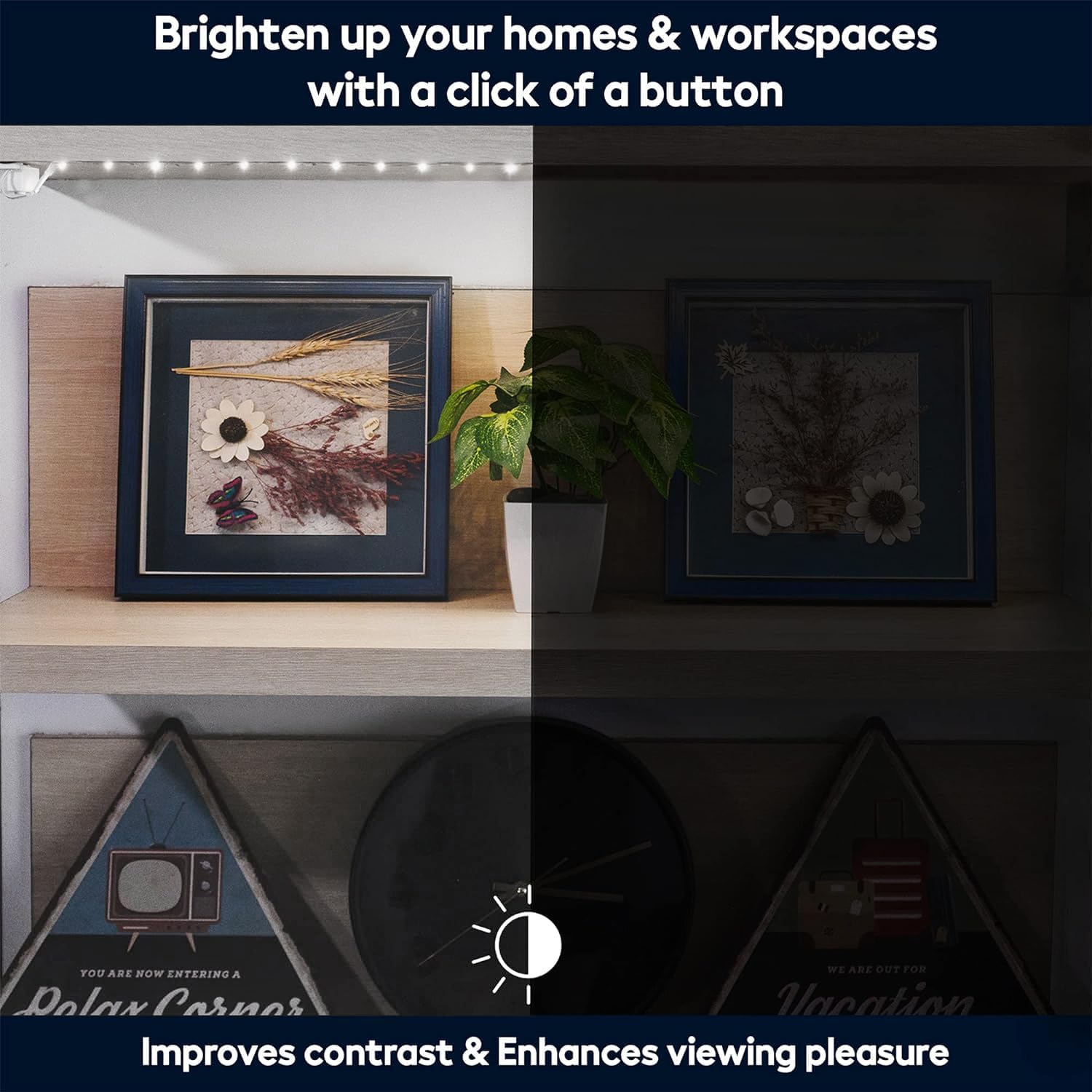 BestLuz Battery Powered LED Strip Lights, 3 Pack 40 Inch Cordless White LED Light Strips for Shelves and Under Cabinet