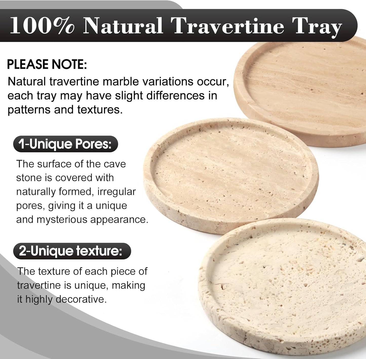 Natural Round Marble Tray / Beige