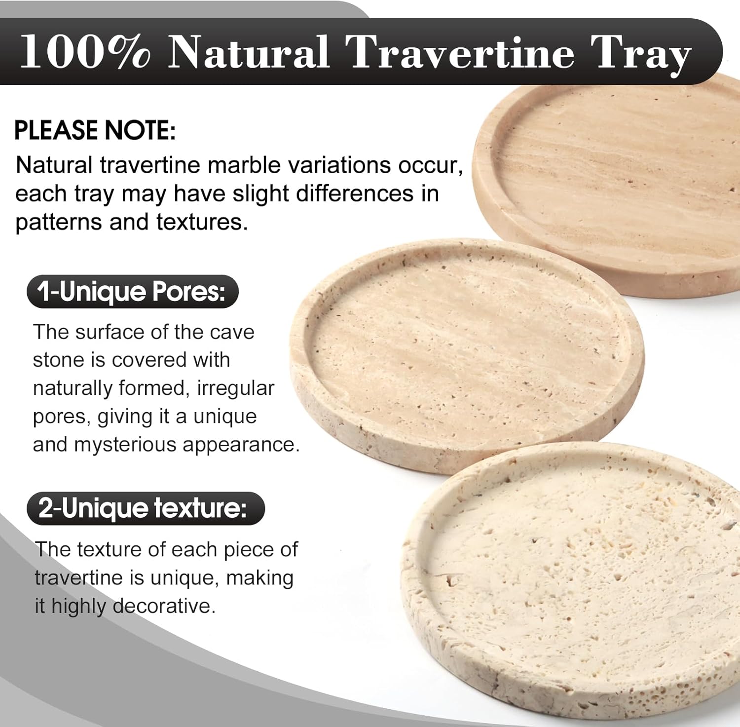 Natural Round Marble Tray / Beige