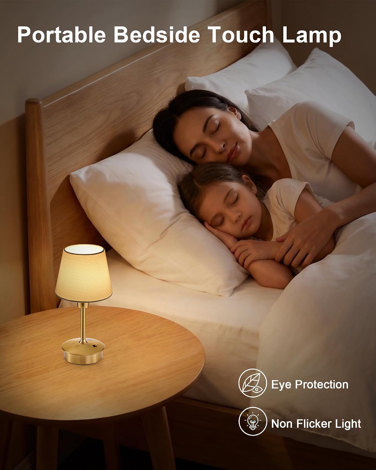 UMEXUS 9.8'' Small Cordless Table Lamp, 5200mAh Battery Operated Touch Lamp | Rechargeable Dimmable Warm Light for