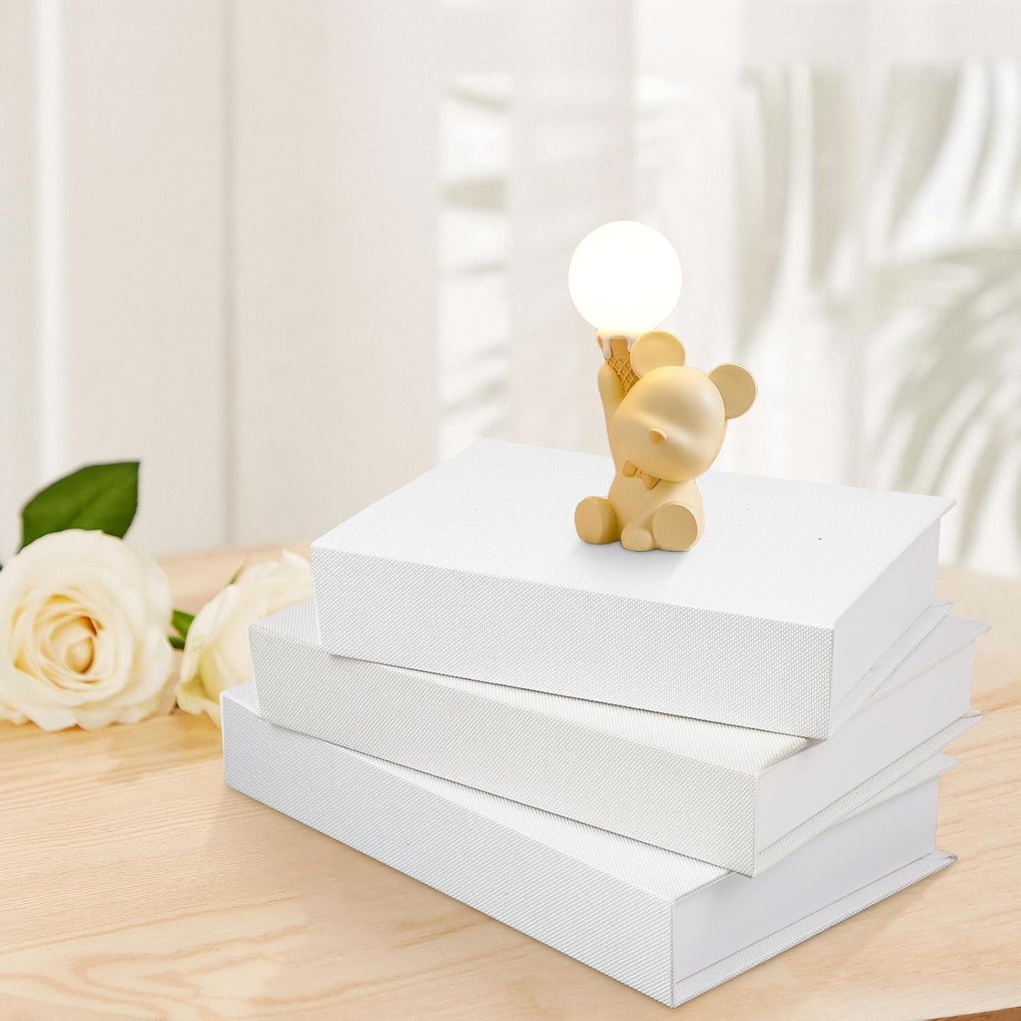 Faux Books for Decorative / White / Set of 3