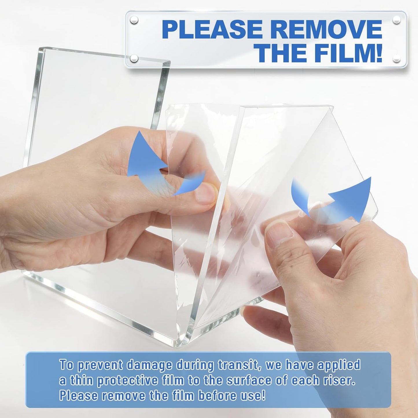 Display Risers Display Stands / Clear-square / Set of 6