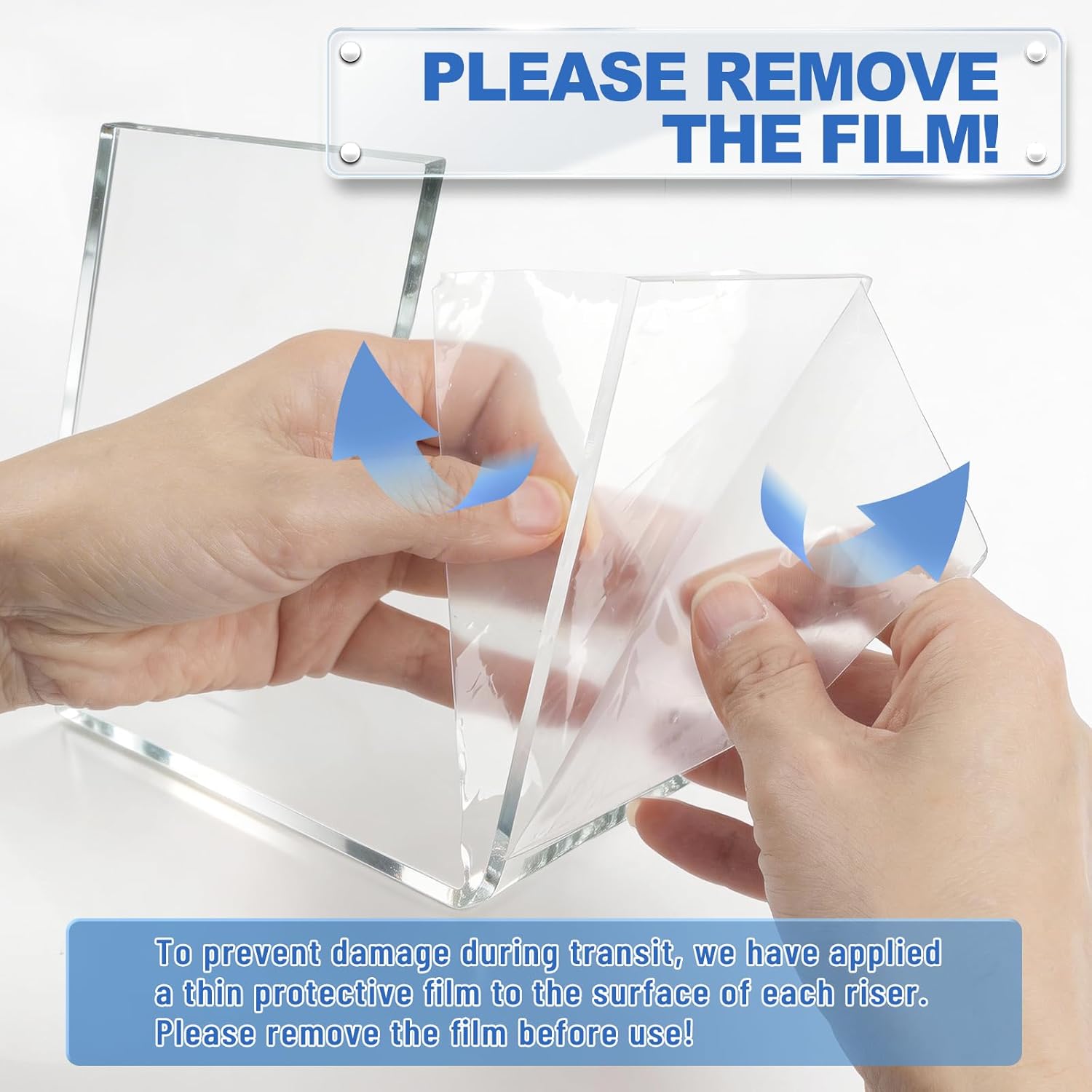 Display Risers Display Stands / Clear-square / Set of 6