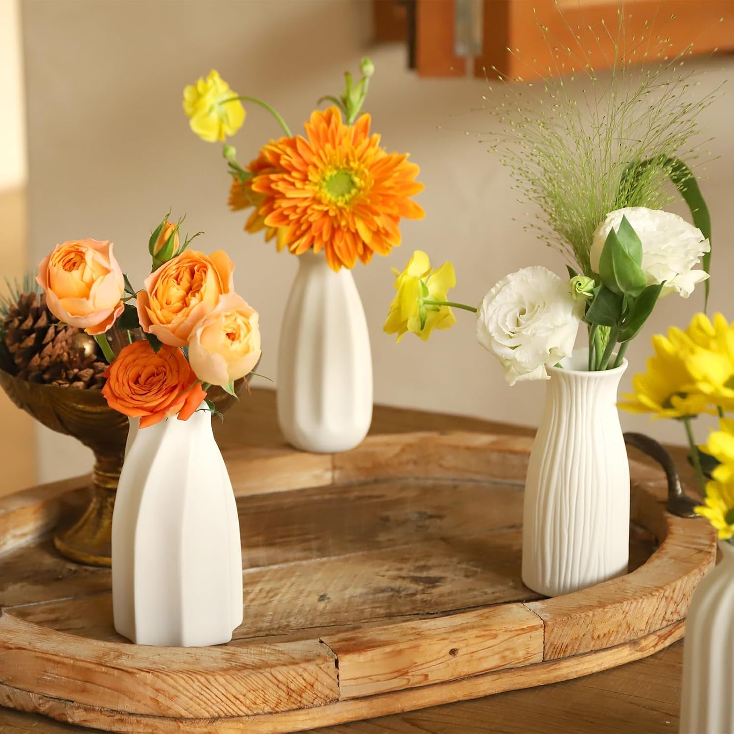 16packs Small Ceramic Vases / White / Set of 16