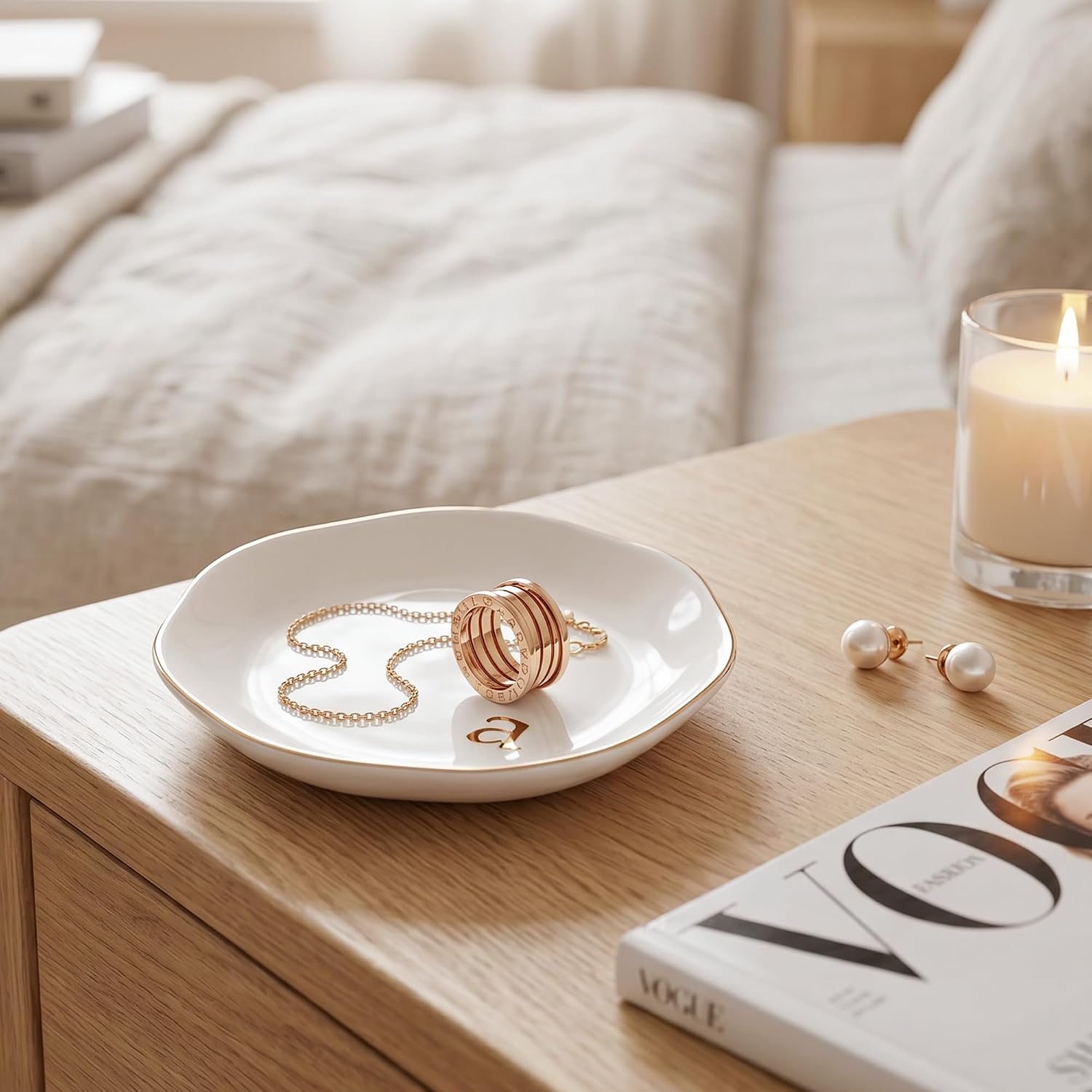 Ceramic Jewelry Tray / A / White