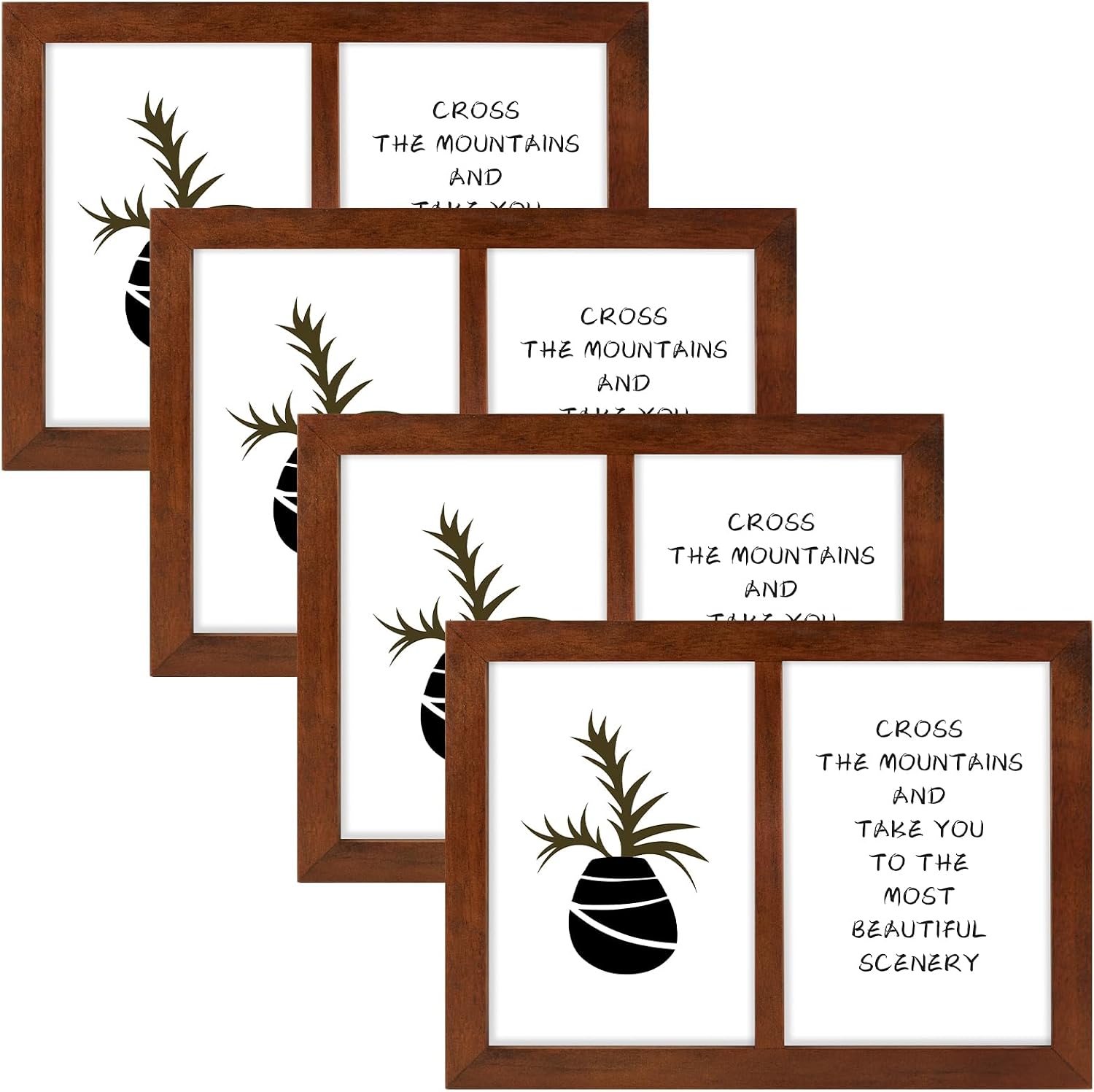 Golden State Art, 5x7 Double Picture Frame, Displays Two 5x7 Photos(Brown) | Solid Wood - Real Glass For Tabletop Or