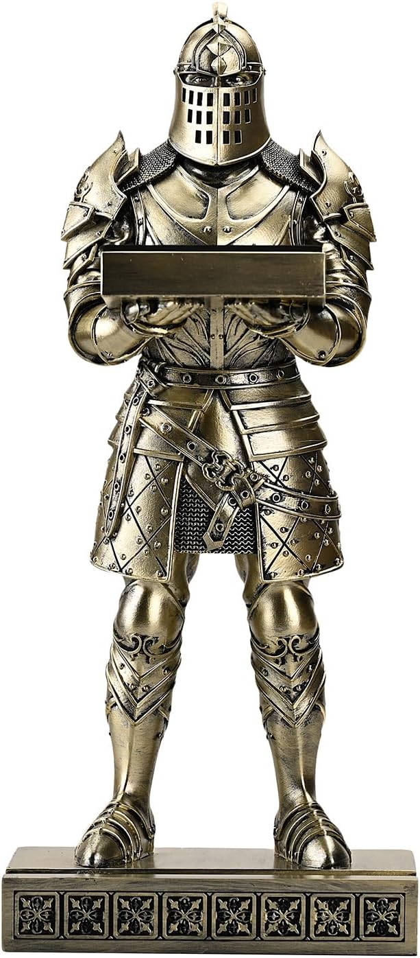 King's Guard Headphone Stand Watch Stand Jewelry Holder Tray Tower Bronze | 12.20 Inch Resin Warrior Pen Holder Cell