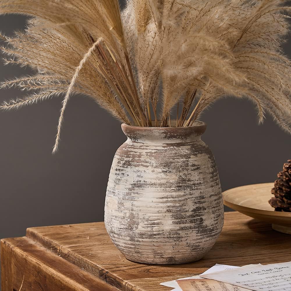 Ceramic Rustic Vase / 18077-fired Terra Clay