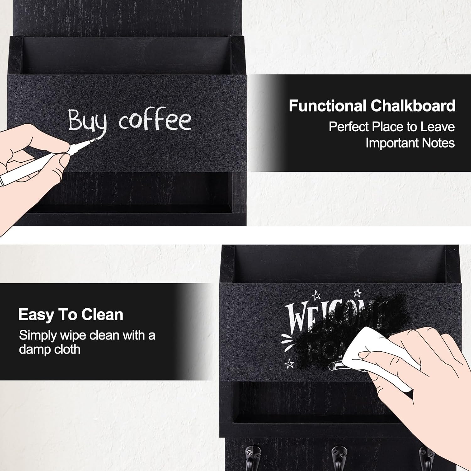 Key Holder / Key and Mail Holder / Black