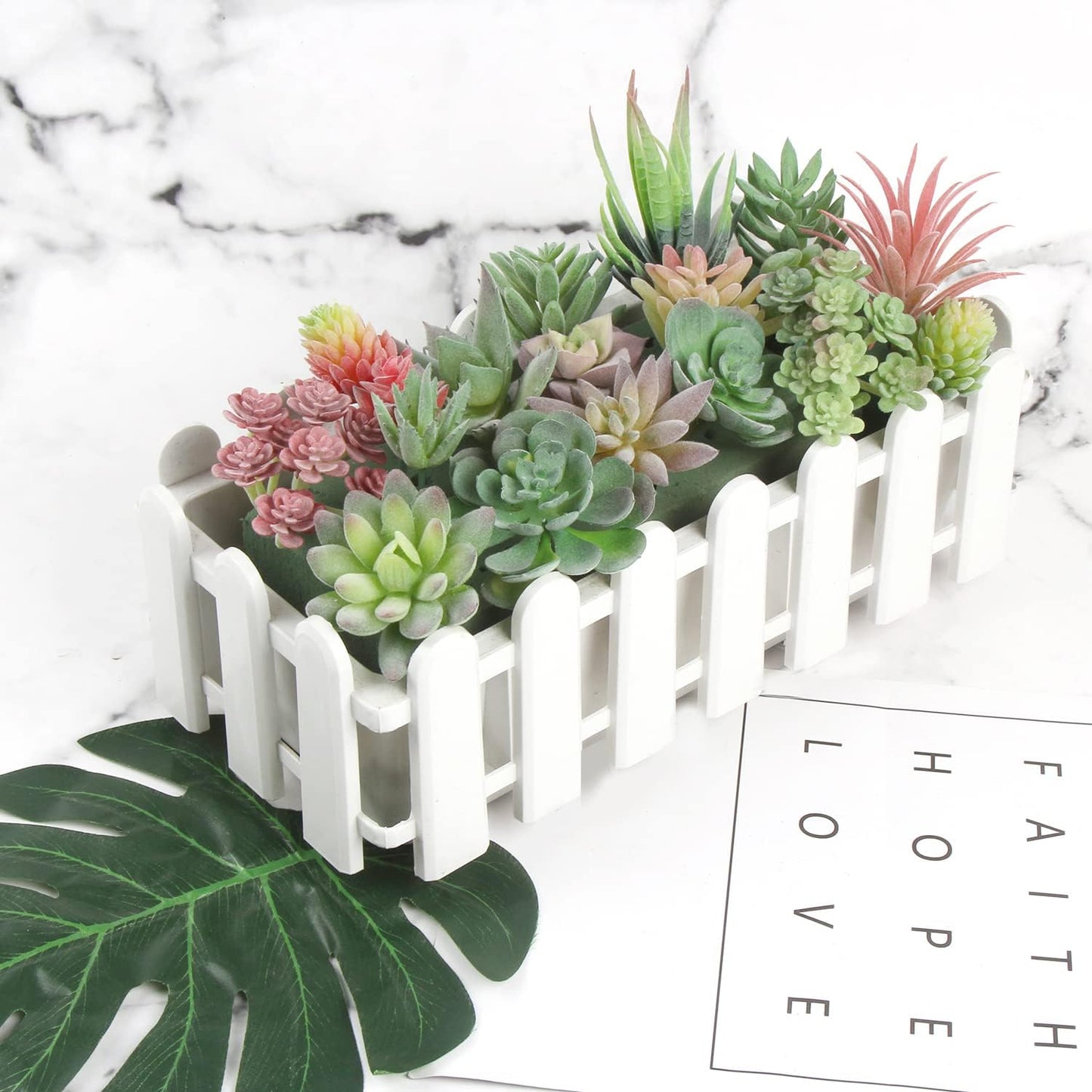 Mini Artificial Succulent Plant / Green Small / Set of 18