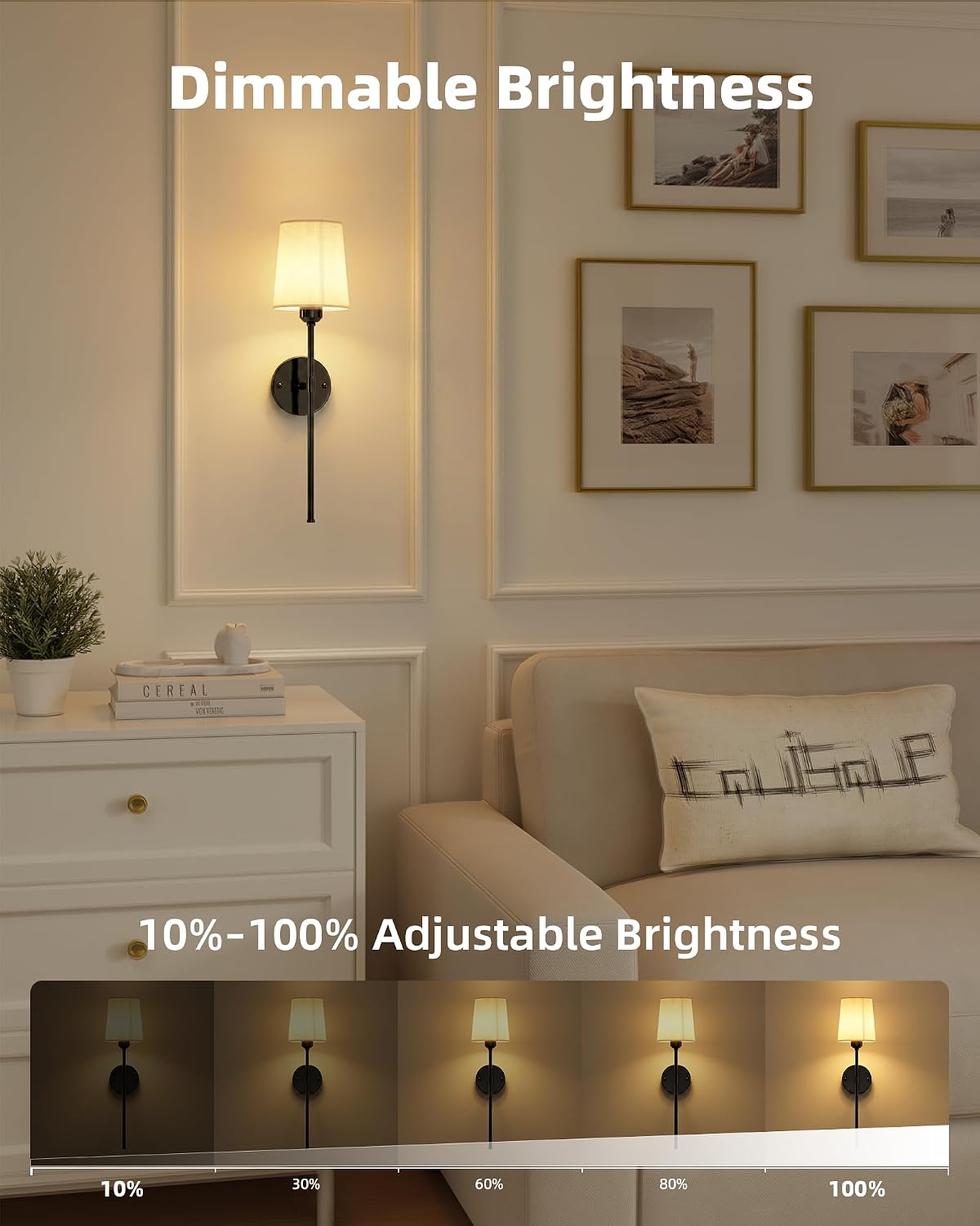 Rechargeable Wall Lights Set of 2, 7500mAh, RGB, Battery Operated Wall Sconces with Remote, Dimmable, Magnetic Bulbs