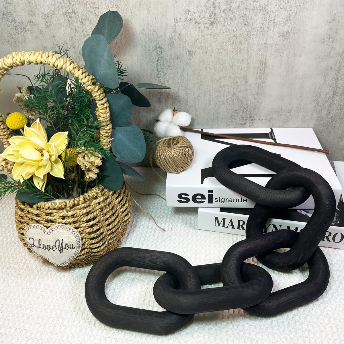 Wood Chain Link Decor / Black