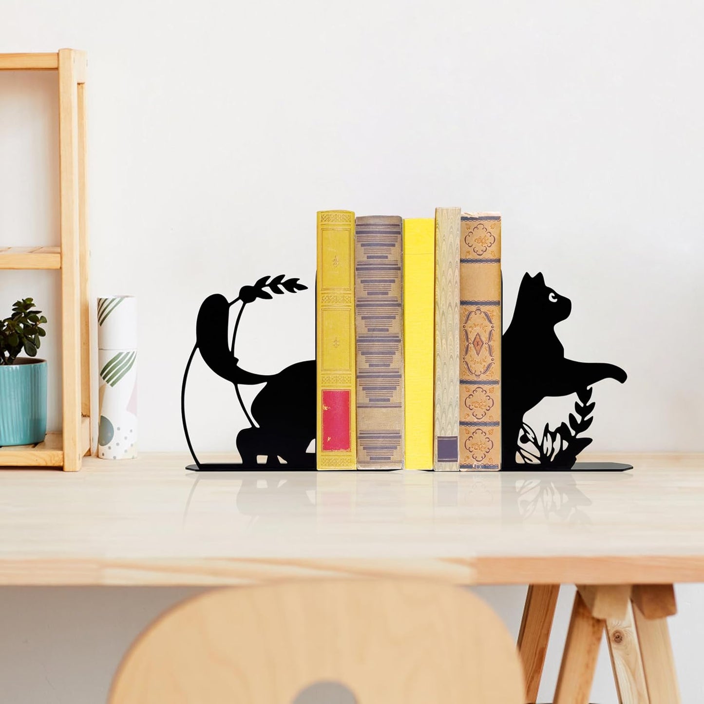 Moon Metal Bookends Cat Metal Book Ends