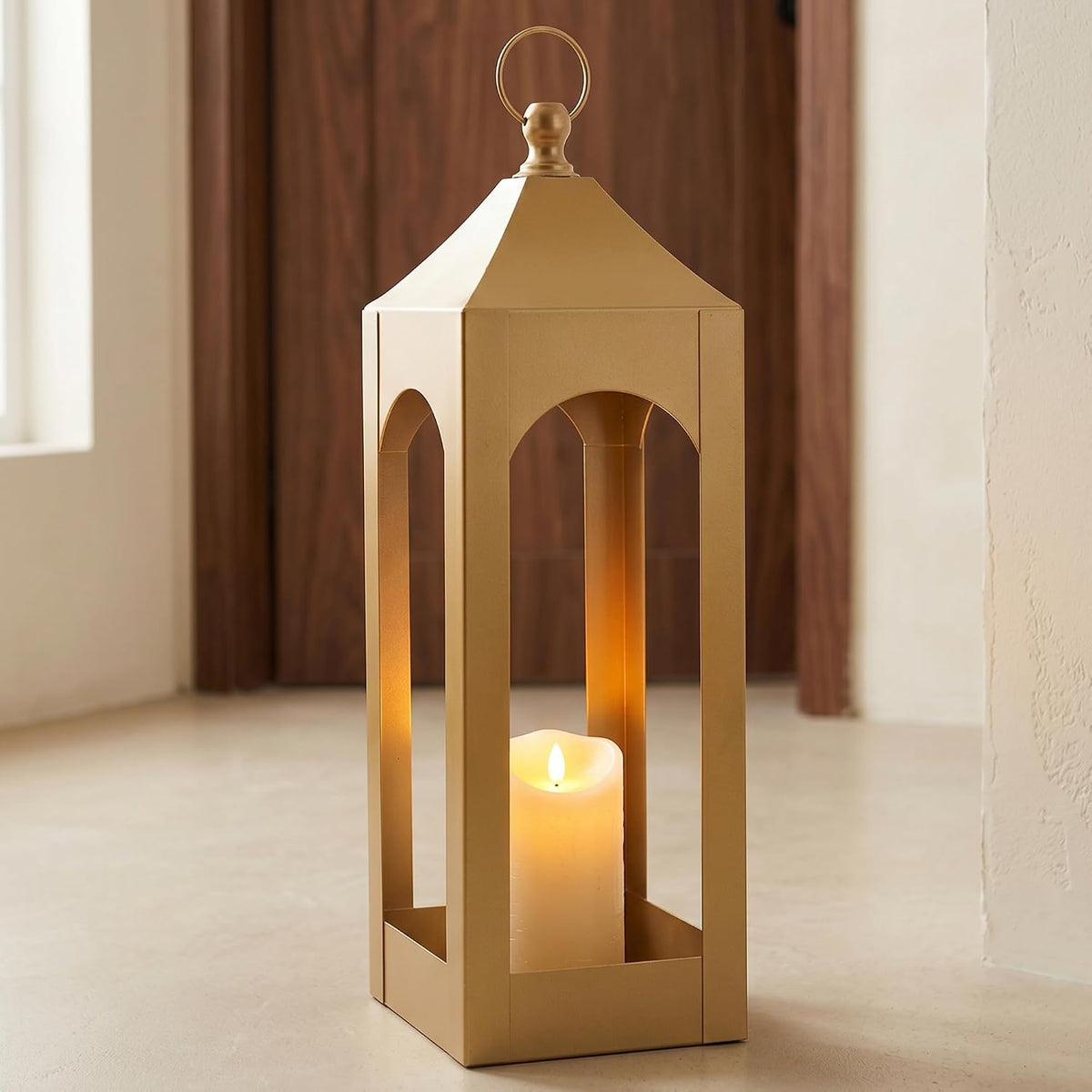 Modern Farmhouse Lantern Decor Metal Decorative Hanging Candle Lanterns | Ideal for Home Decor, Parties & Events, 21.2"