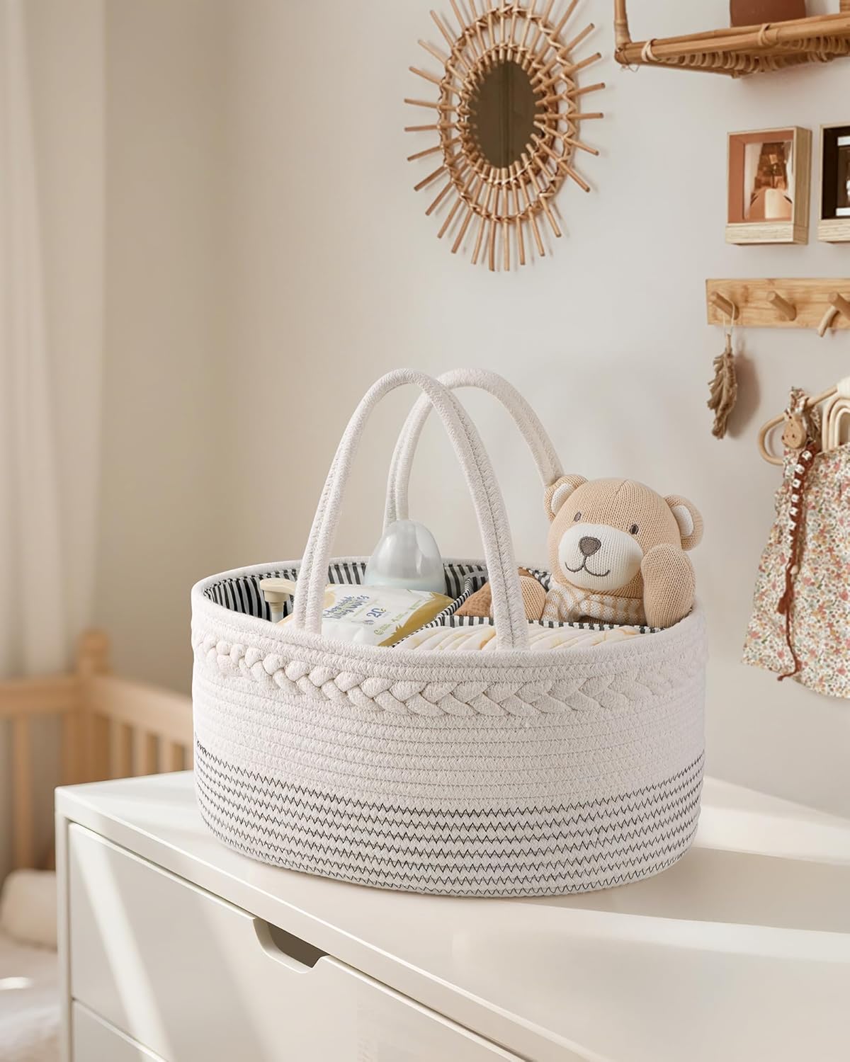 Baby Diaper Caddy Organizer / Large / Off White