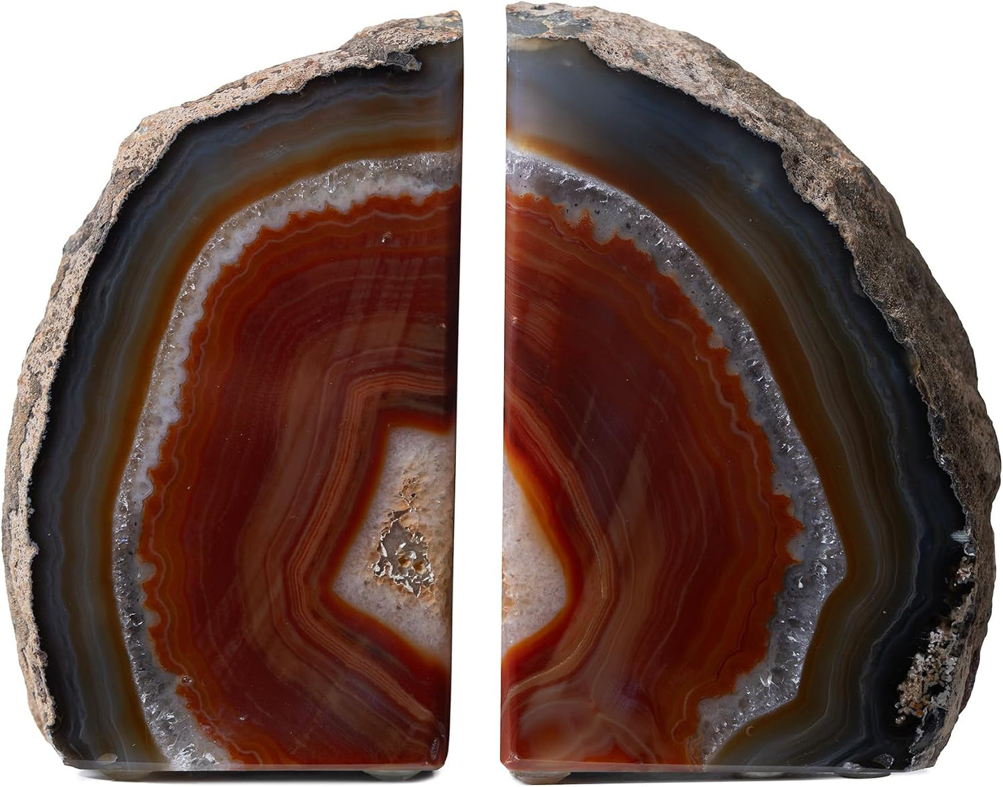 Agate Bookends / A Quality Geode / Brown / A Grade 4 - 6 Lbs