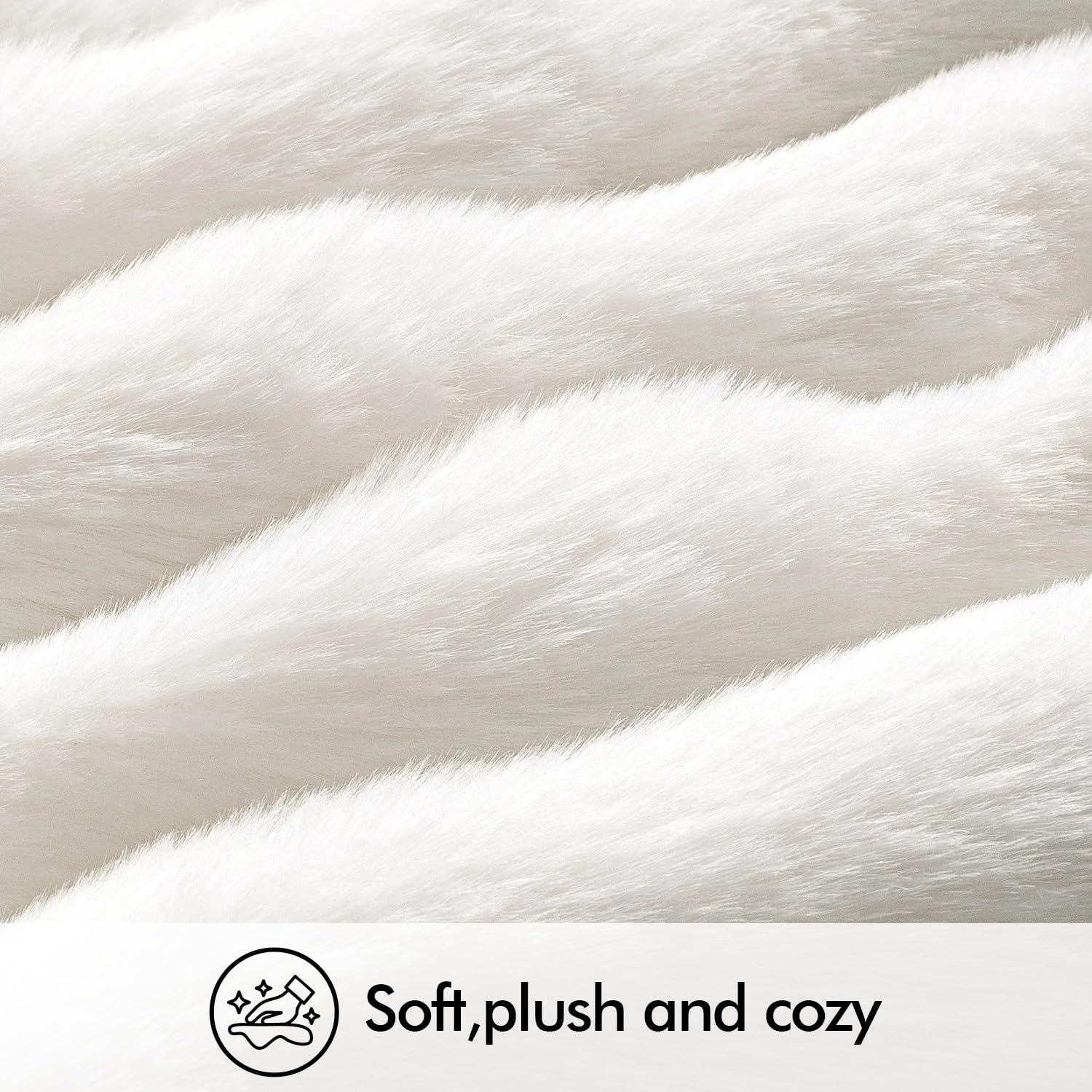 Faux Fur Pillow Covers Thick Soft Plush Throw Pillows Spring Home Decor / 18 x 18 / White / Set of 2