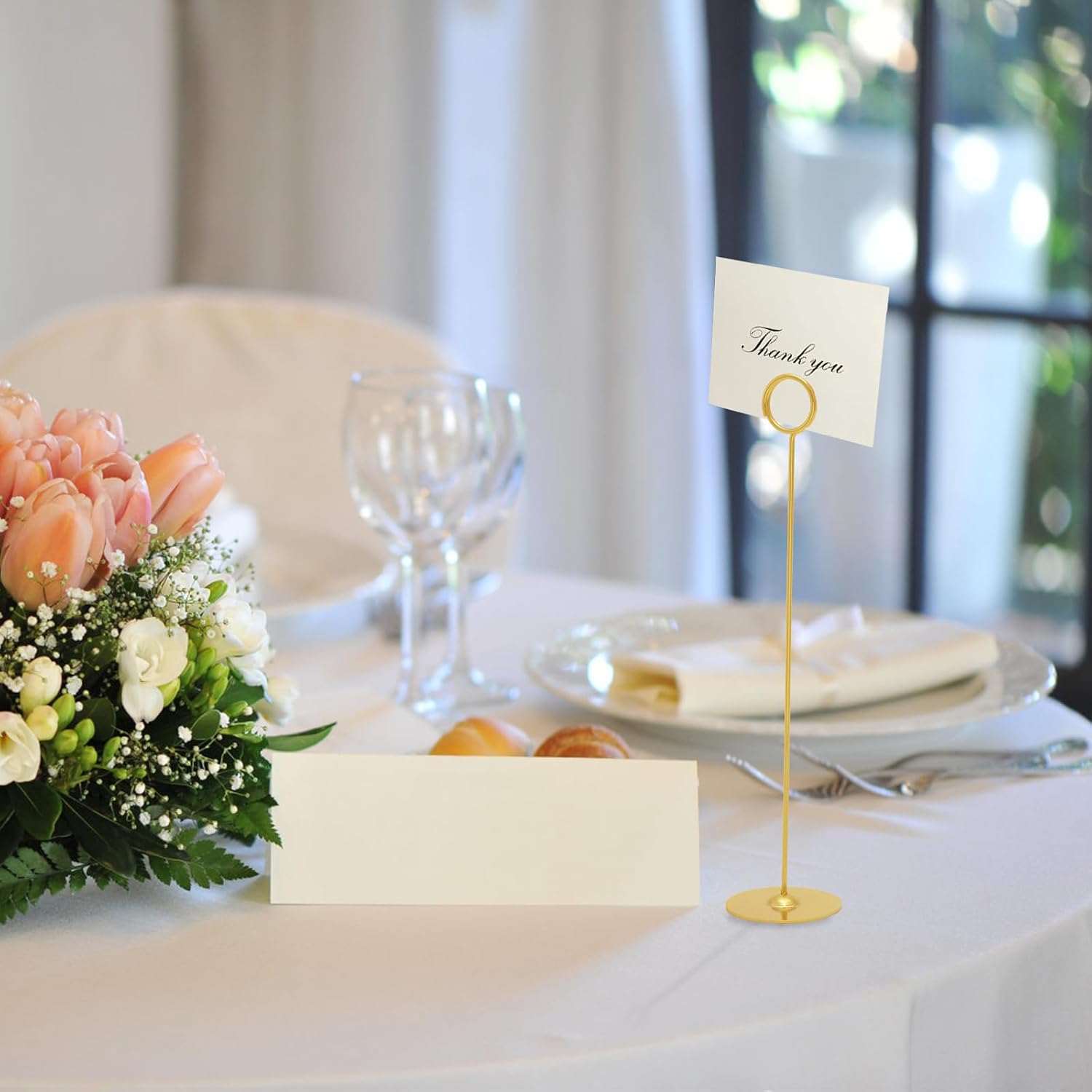 Urban Deco 36PK Table Number Holders Place Card Holders 12 Inch Table Card Holders Steel Card Holders for Photos, Food