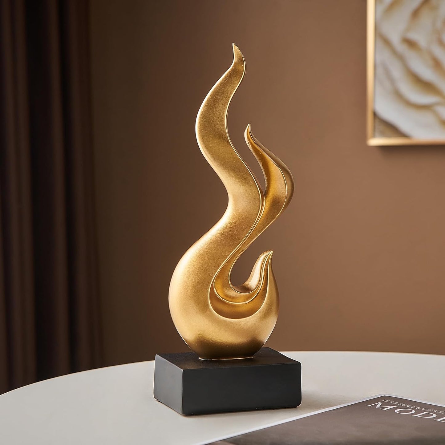 Decor Flame Statue / Gold