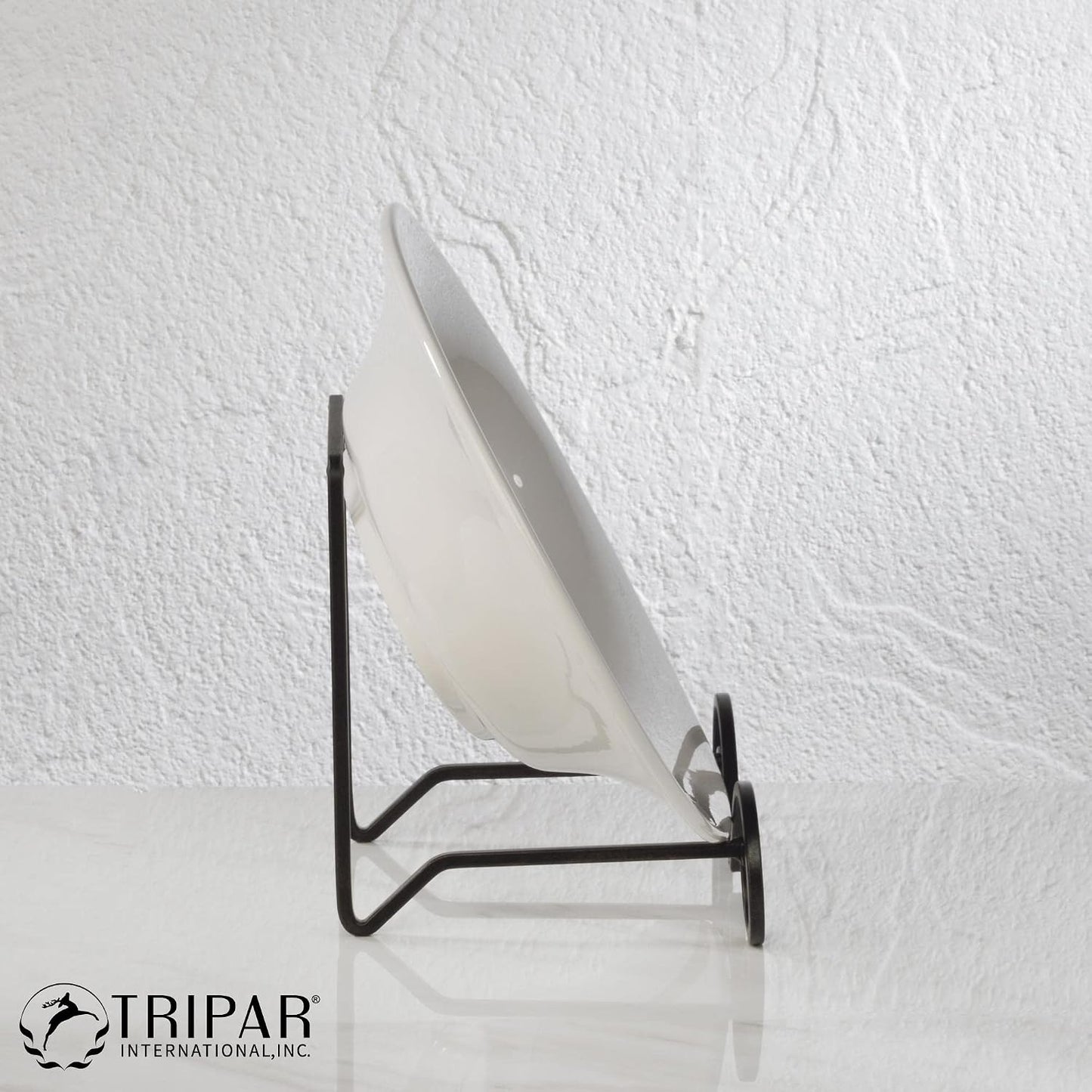 Tripar Decorative Keller Easel Stand, Black & Gold Finish (9-Inch Depth) - Beautifully Designed Tabletop Stand - Made