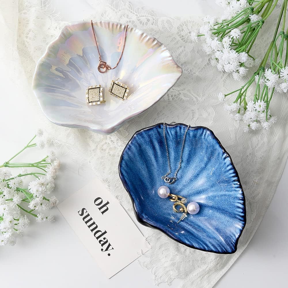 Jewelry Tray / Ceramic Jewelry Dish / Colorful White / 5.75 Inch